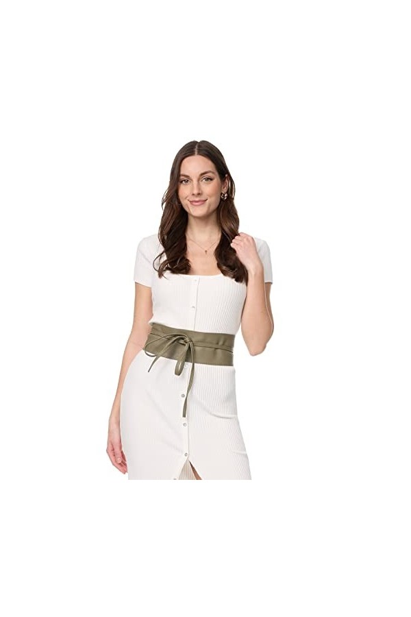 Frentree Ceinture femme, large ceinture portefeuille Obi avec laçage