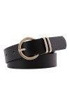 OYUEGE Ceinture en cuir pour femmes, ceinture à boucle ardillon pour jeans et pantalons, Noir , L