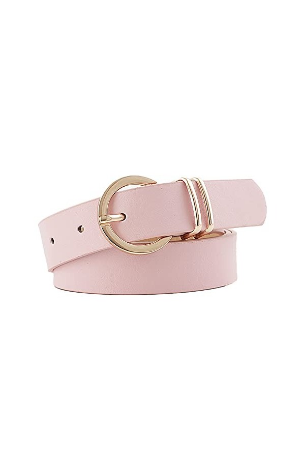 OYUEGE Ceinture en cuir pour femmes, ceinture à boucle ardillon pour jeans et pantalons, Noir , L