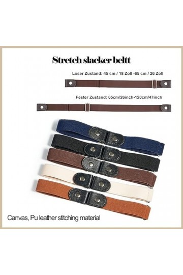 FLOTRUTE Lot de 5 Ceintures Sans Boucle élastiques Sans Boucle, Ceinture Invisible Sans Boucle Réglable, Ceinture élastique S