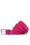 Gloop Ceinture élastique en tissu tressé pour femme 2,5 cm, Rose foncé, Buntweite 95 CM-Gesamtlänge 110 CM