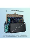 Pochette Paon Vintage à Sequins, Sacs à main de soirée perlés antiques, sac à main accrocheur turquoise pour mariage