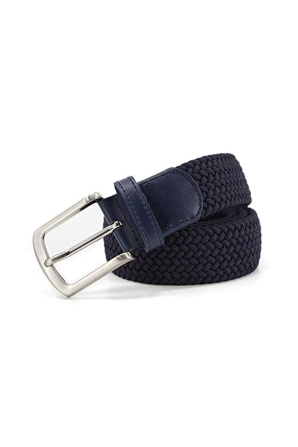 AnJuHoPa Ceinture Stretch de Ceinture élastique Durable Sans Nickel Ceinture de Tissu Marine 115CM