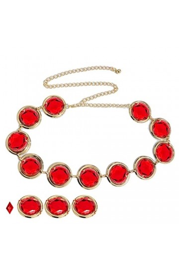 Abonda costumapour femme, uniforme cosplay pour femme – Chaîne réglable avec strass rouges pour les fêtes