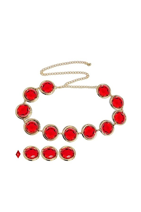 Abonda costumapour femme, uniforme cosplay pour femme – Chaîne réglable avec strass rouges pour les fêtes