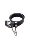 Unisexe Punk Ceinture en Cuir PU Cool Crâne Boucle Skinny Style Rock Ceinture en Cuir avec Boucle Ardillon pour Hommes Femmes