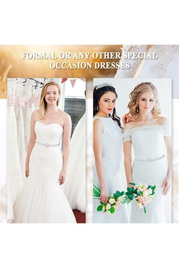 Johotone Ceinture en Perles pour Femme élégante Ceinture de Robe de Mariée Ceinture élastique pour Mariée Demoiselle Dhonneu