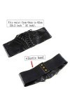 JZK Noir Faux Cuir Ceinture Corset pour Femmes Usure Quotidienne et Déguisement, Large Ceinture à Lacets Ceinture élastique p