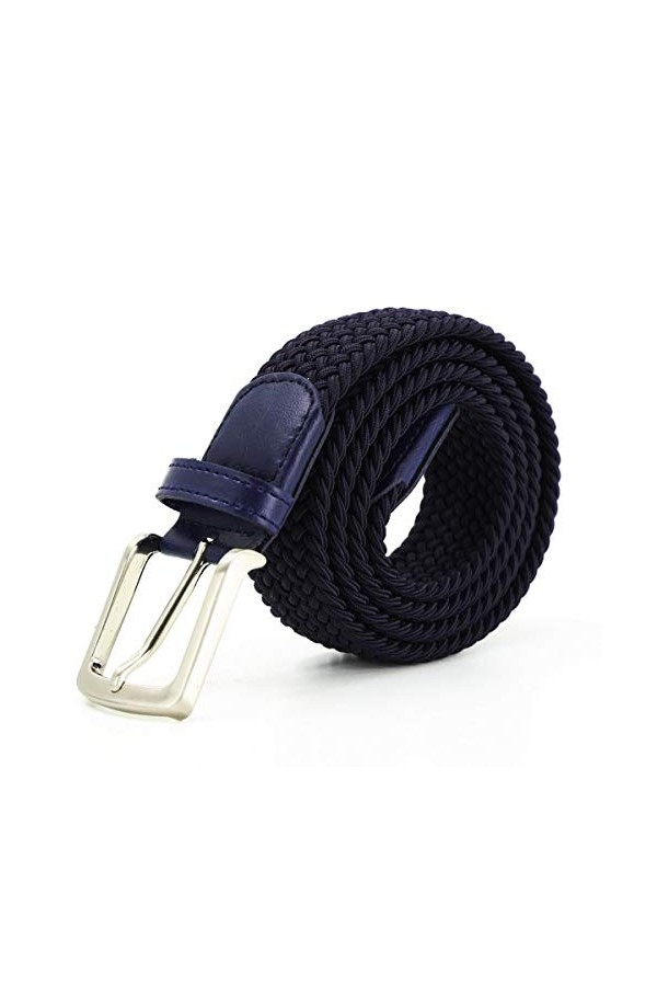 AnJuHoPa Ceinture Stretch de Ceinture élastique Durable Sans Nickel Ceinture de Tissu Marine 115CM