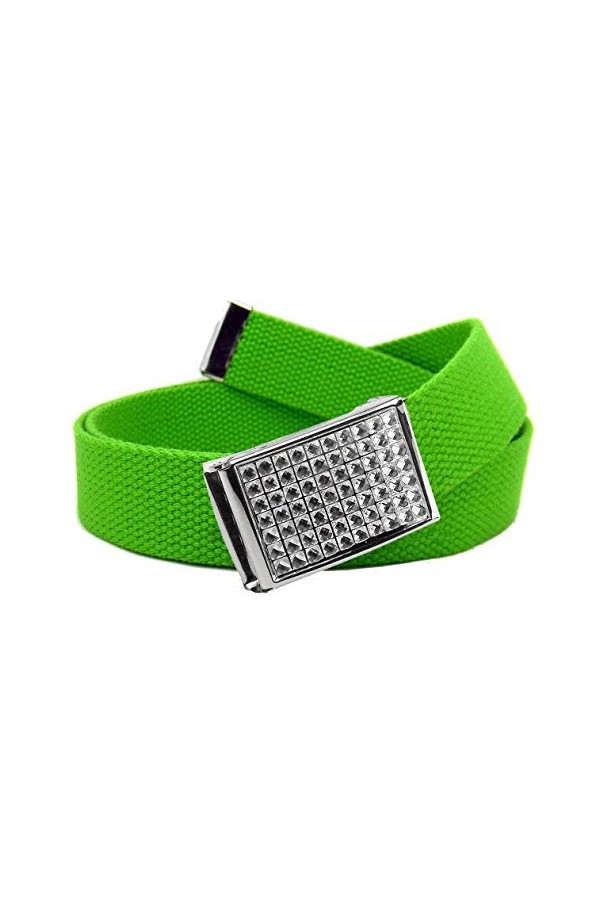 Build A Belt Boucle de ceinture à rabat pour femme avec strass transparents de 3,2 cm de large, vert kelly, 36/46W 3XL 