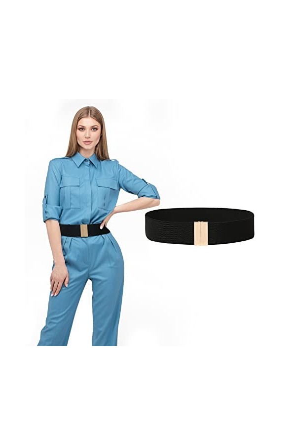 Kajeer Femmes Large Élastique Boucle Ceinture - 5 cm Large Taille Ceinture Tondeuse Ceinture extensible ou robe femme et fill