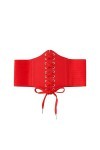 Udekit Ceinture Corset Élastique Femme Vintage Cinch Ceinture Rouge