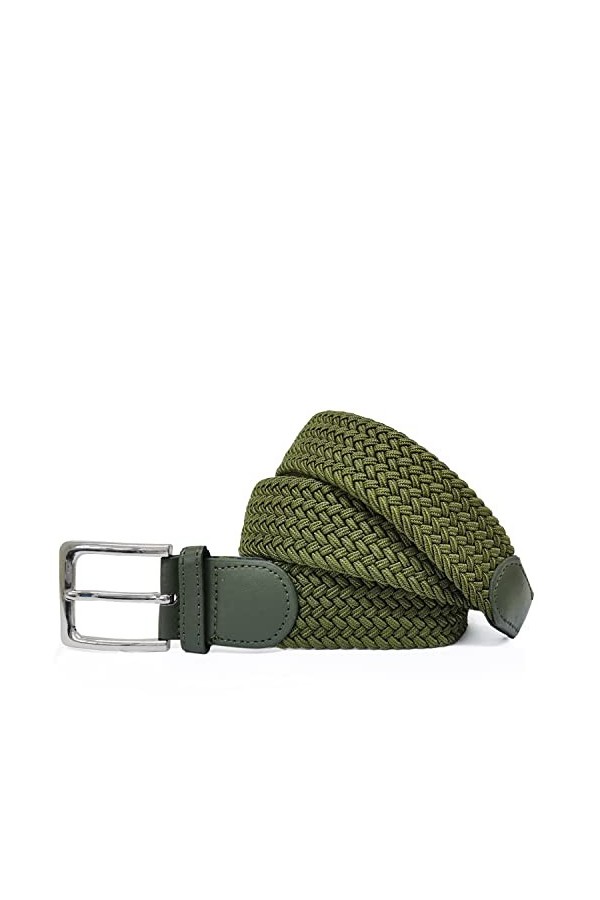 Gloop Ceinture élastique unisexe en tissu tressé - Ceinture extensible - Pour homme et femme - BE201701 - Multicolore - 120 c