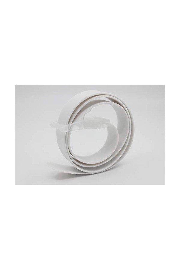 MESHIKAIER Bonbon Couleur Fashion Ceinture Unisexe en Silicone avec Boucle Plastique Blanc 