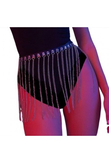 Ushiny Punk femmes ceintures de taille en cuir gland ceinture de corps accessoires dhalloween tenue de fête Rave pour femmes