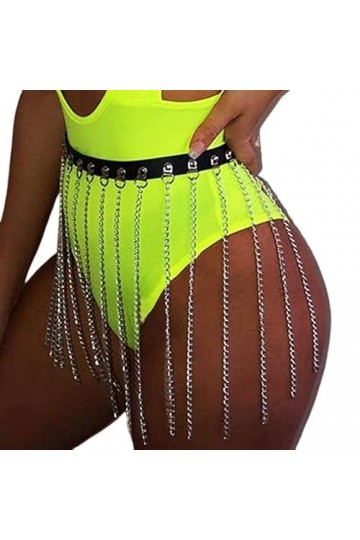 Ushiny Punk femmes ceintures de taille en cuir gland ceinture de corps accessoires dhalloween tenue de fête Rave pour femmes