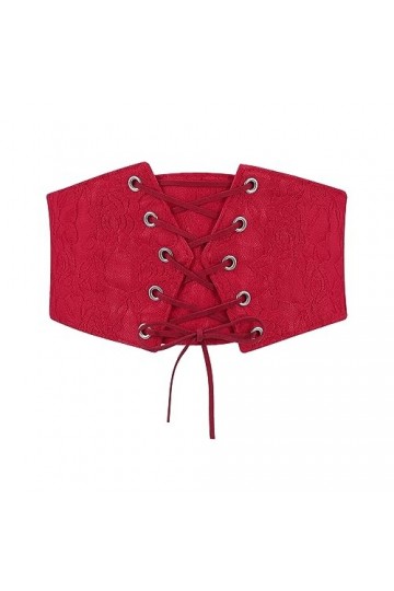 JasGood Ceinture élastique large à lacets, pour femme, d-rouge, Fit Taillengröße 68cm-79cm