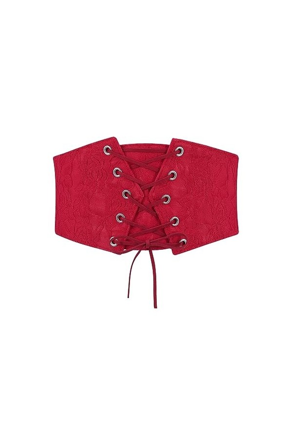 JasGood Ceinture élastique large à lacets, pour femme, d-rouge, Fit Taillengröße 68cm-79cm