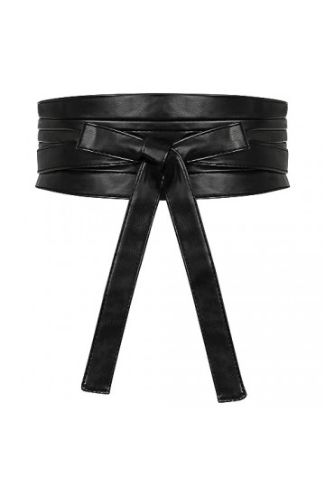 JasGood Lot de 2 ceintures larges Obi pour femme et fille, 5-noir/une pièce, L taille 91/100 cm 