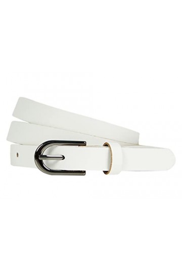 Ceinture en cuir pour femme 2 cm RDS-01, Blanc., 115 cm Gesamtlänge 130 cm 