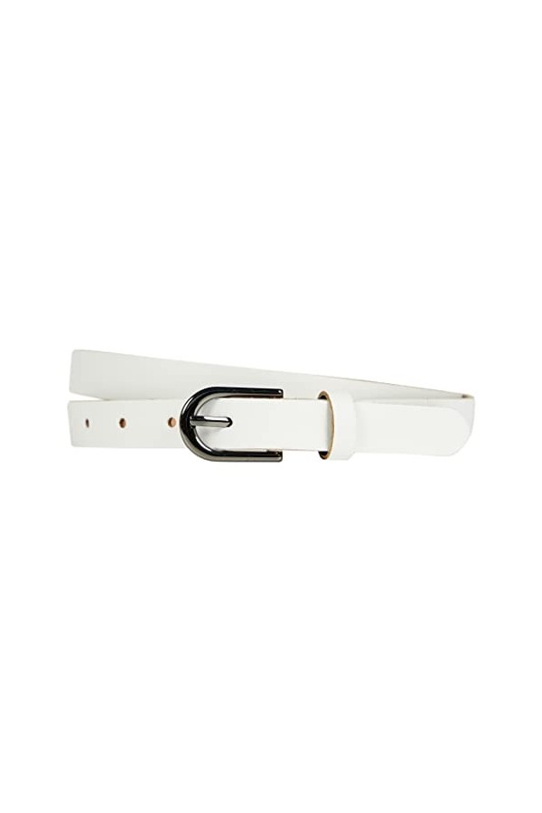 Ceinture en cuir pour femme 2 cm RDS-01, Blanc., 115 cm Gesamtlänge 130 cm 