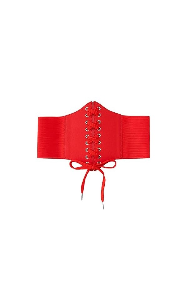 Udekit Ceinture Corset Élastique Femme Vintage Cinch Ceinture Rouge