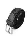 Gloop Ceinture élastique en tissu tressé pour femme 2,5 cm, Noir , Buntweite 65 CM-Gesamtlänge 80 CM