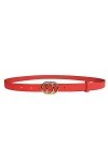 MYB Ceinture en simili cuir pour femme - boucle à ardillon - hauteur 25mm Rouge Or , 90-105 cm 