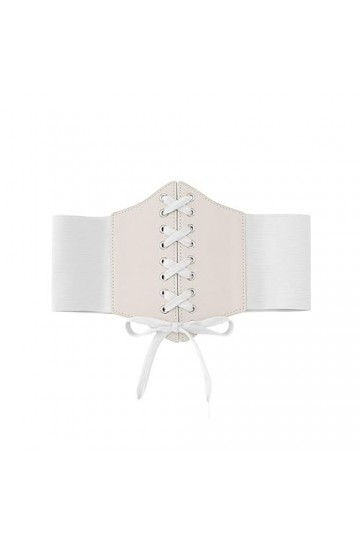 Udekit Ceinture Corset Élastique Femme Vintage Cinch Ceinture Blanc