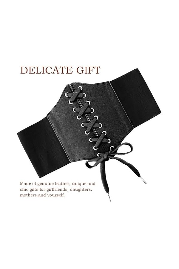 Udekit Ceinture Corset Élastique Femme Vintage Cinch Ceinture Blanc