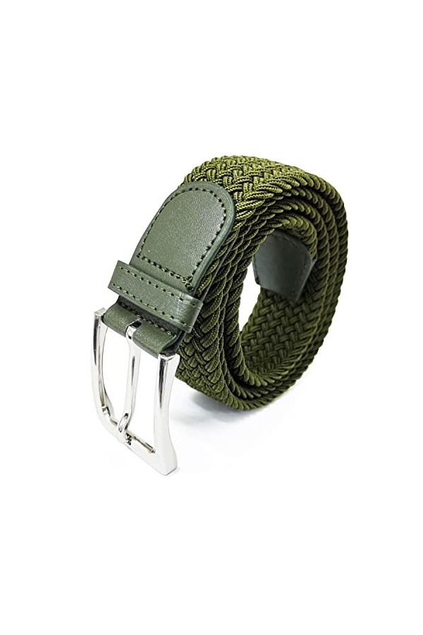 Gloop Ceinture élastique unisexe en tissu tressé - Ceinture extensible - Pour homme et femme - BE201701 - Multicolore - 120 c