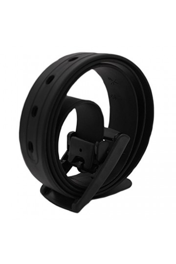 MESHIKAIER Bonbon Couleur Fashion Ceinture Unisexe en Silicone avec Boucle Plastique Black 