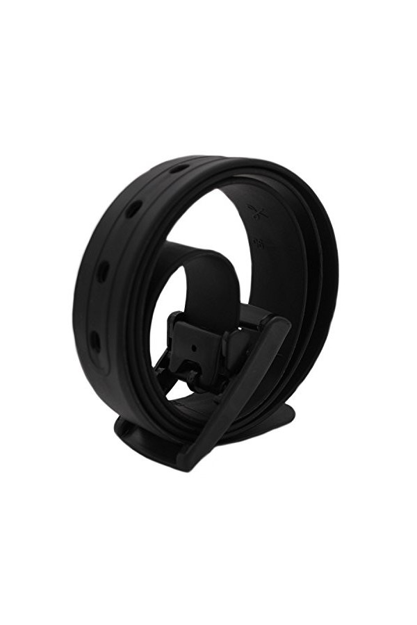 MESHIKAIER Bonbon Couleur Fashion Ceinture Unisexe en Silicone avec Boucle Plastique Black 