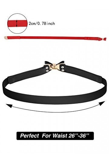 3 Pièces Ceinture Fine Femme Ceinture Élastique Mince pour Robe, 3 Couleurs Set 2 