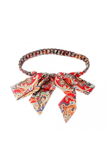 Porbbow Foulard coloré ceinture tissée large robe décorative pour femmes ceinture jeans accessoires de ceinture Red