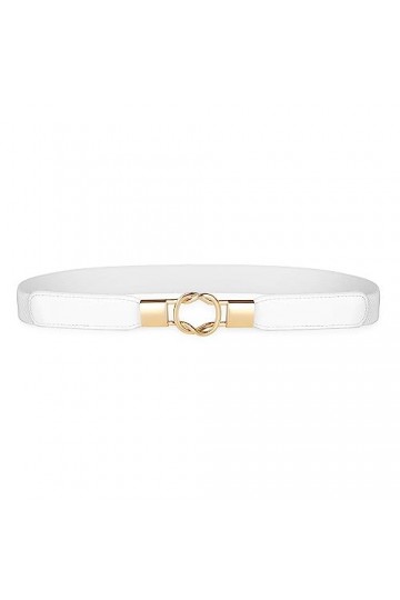 BlackButterfly Rétro Elastique Rond Boucle en métal Maigre Taille Serre-taille Ceinture Bleu nuit, S 