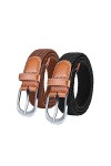 SWAUSWAUK Ceinture Femme x 2 - Ceinture Femme Élastique pour Jeans et Pantalons, Large 2,5 cm, TAILLE UNIQUE pour la taille i