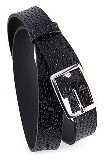Merry Style Ceinture en Cuir Véritable Femme large D41 Noir-4, 90 cm Longueur totale 105 cm 