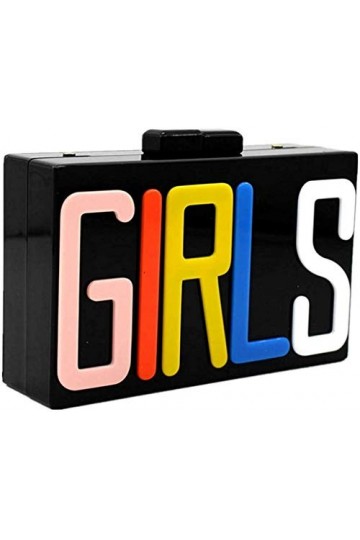 Shiratori Femme Sac de soirée Filles rectangulaire Acrylique Lucite Partie Embrayage Sac à Main Noir