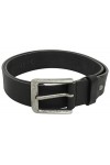 Gusti Ceinture en cuir - Truelles ceinture en cuir uni avec boucle argentée costume ceinture homme cuir noir, Schwarz, 90