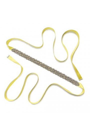 Ulalaza Femme Robe de soirée de Bal décoratif Ceinture de mariée Ceinture de Cristal Sashes Ceinture de Mariage Ceinture de m