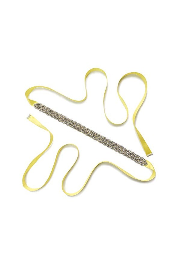 Ulalaza Femme Robe de soirée de Bal décoratif Ceinture de mariée Ceinture de Cristal Sashes Ceinture de Mariage Ceinture de m