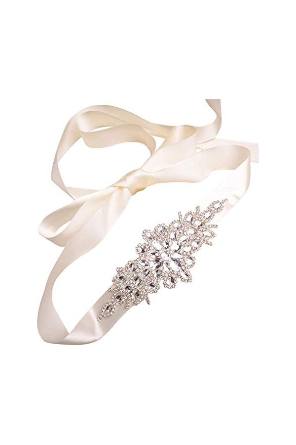 Ulalaza Femme Robe de soirée de Bal décoratif Ceinture de mariée Ceinture de Cristal Sashes Ceinture de Mariage Ceinture de m