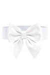 GRACE KARIN Ceinture Femmes Large avec Nœud Papillon Taille élastique pour Robe Cocktail Mariage Fête 77~81 CM blanc