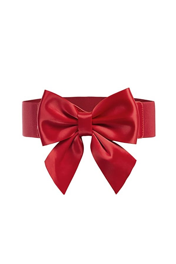 GRACE KARIN Ceinture Femmes Large avec Nœud Papillon Taille élastique pour Robe Cocktail Mariage Fête 77~81 CM blanc