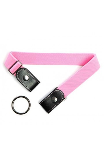 DWOY Ceintures sans boucle pour femmes et hommes confortables réglables invisibles ceinture extensible ceinture, rose bébé, A