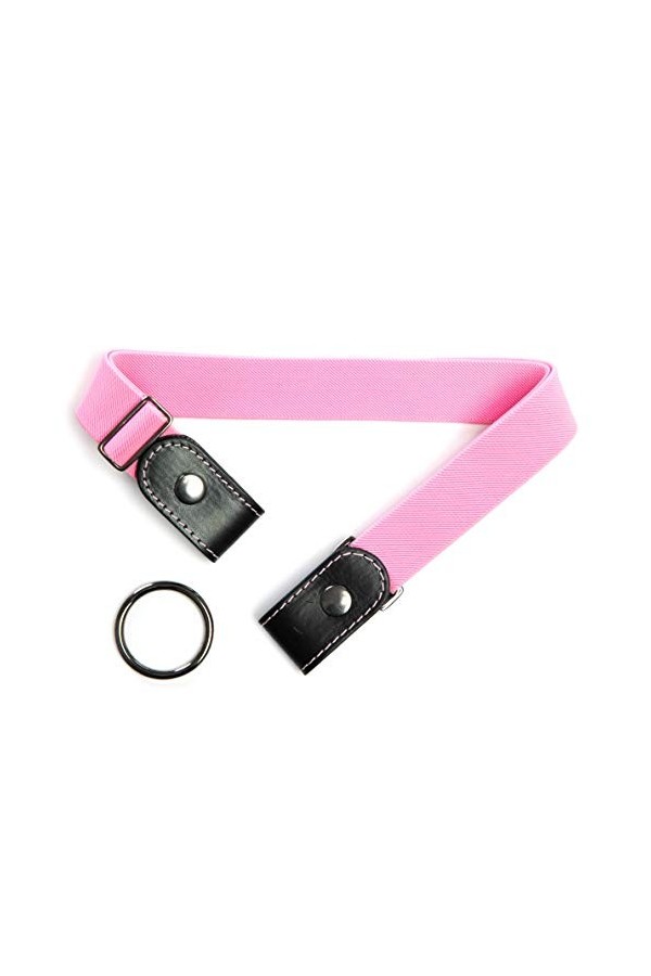 DWOY Ceintures sans boucle pour femmes et hommes confortables réglables invisibles ceinture extensible ceinture, rose bébé, A