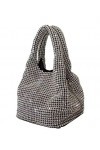 Strass Mini sac de transport pour femme Blingbling Sparkle portefeuille en cristal embrayage sacs à main argent fête bal mari