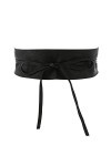 FASHIONGEN - Ceinture Obi pour Femme, Ceinture large Obi, Similicuir de Poylurethanne, haute qualité, MICA - Noir, S-M
