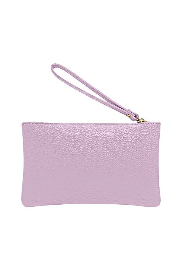 Parubi Pochette à Main Petite pour Femme, Mini Sac à Main en Cuir Souple Véritable Fabriqué en Italie, Pochette avec Cordon e